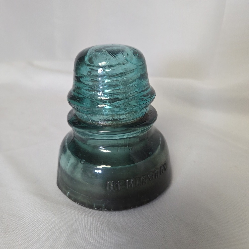 Blue Hemingray No 40 Glass Insulator Made in USA Vintage Aqua Beehive